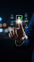  Candidate Selection: Smart Hiring with Touchscreen, Talent Acquisition, Job Search, Recruitment Process, and Green Checkmark Approval.