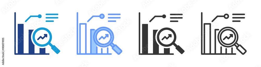 Poster Analysis icon set multiple style collection