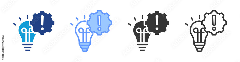 Poster innovation icon set multiple style collection