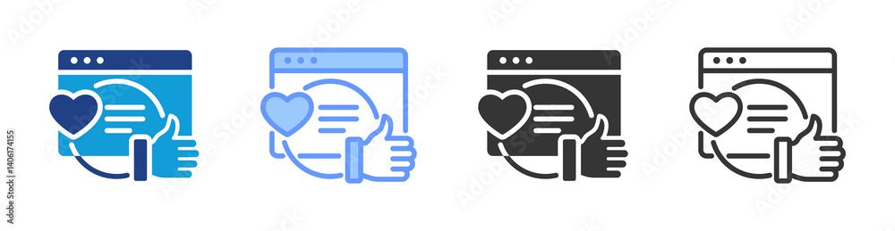 Poster social media icon set multiple style collection