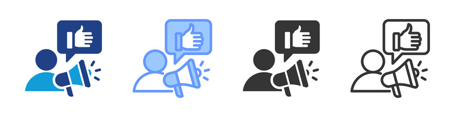 Influencer icon set multiple style collection