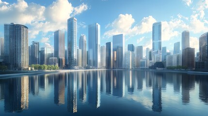 Naklejka premium Singapore skyline at sunset