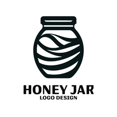 Honey Jar Vector Logo Design