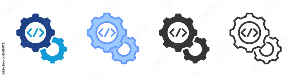 Aufkleber Configuration icon set multiple style collection