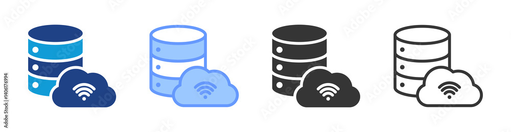 Aufkleber Database icon set multiple style collection