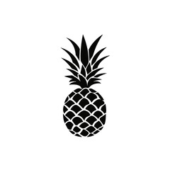 Fototapeta premium Minimalist black and white silhouette of a pineapple icon