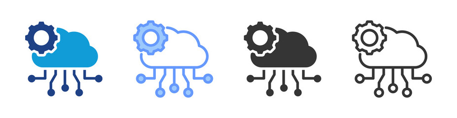 Api icon set multiple style collection