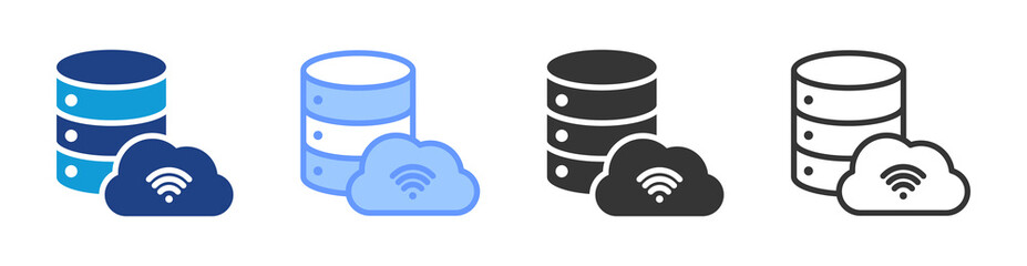 Database icon set multiple style collection
