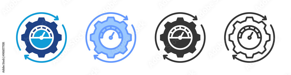 Poster Optimization icon set multiple style collection