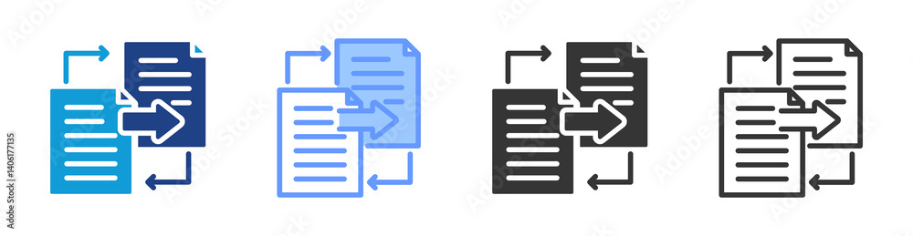 Poster Replication icon set multiple style collection