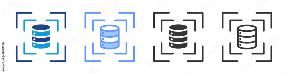 Aufkleber Scalability icon set multiple style collection