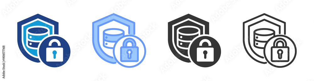 Poster Security icon set multiple style collection
