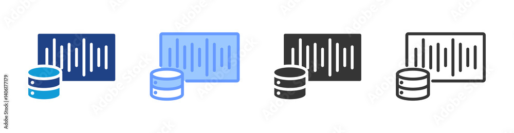 Poster Serialization icon set multiple style collection
