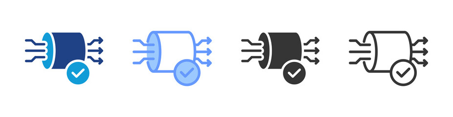 Pipeline icon set multiple style collection