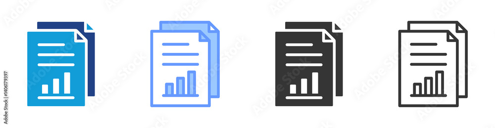 Poster Data icon set multiple style collection