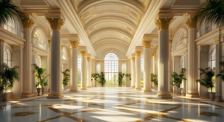 Fototapeta premium Architectural interior hall space