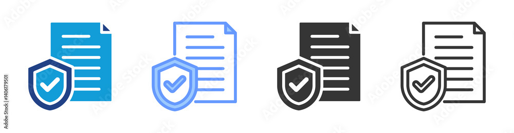 Aufkleber data governance icon set multiple style collection