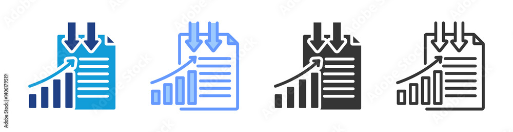 Poster Data Inference icon set multiple style collection