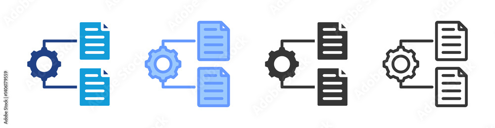 Poster Data Integration icon set multiple style collection