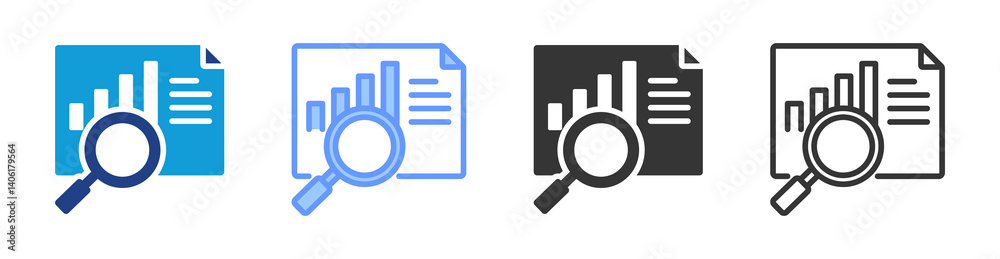Aufkleber Data Analysis icon set multiple style collection