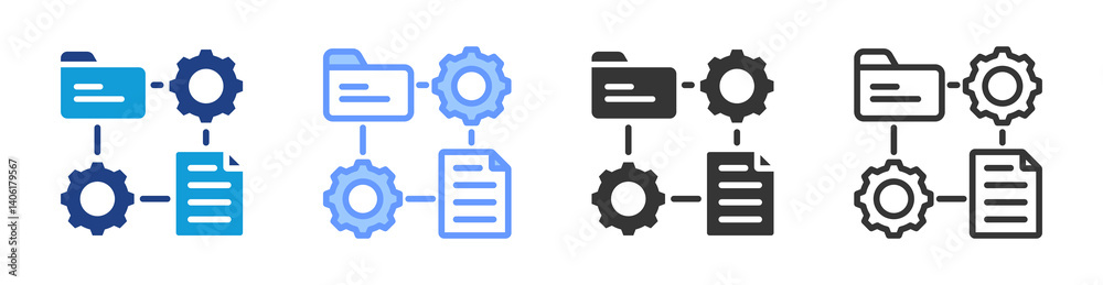 Poster Data Lineage icon set multiple style collection