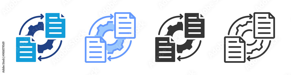 Aufkleber Data Sharing icon set multiple style collection