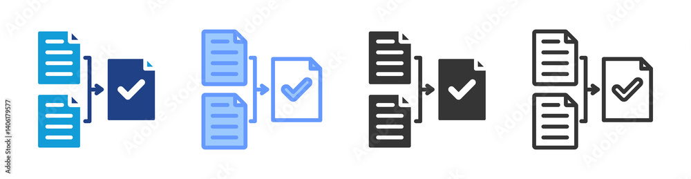 Aufkleber Data Normalization icon set multiple style collection