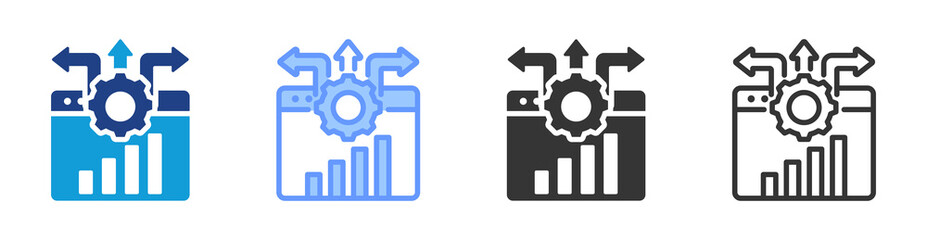 Data Driven Decision Making icon set multiple style collection