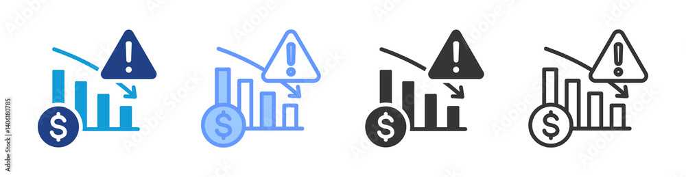Poster loss icon set multiple style collection