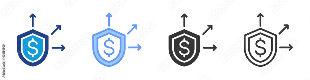 Poster Liability icon set multiple style collection