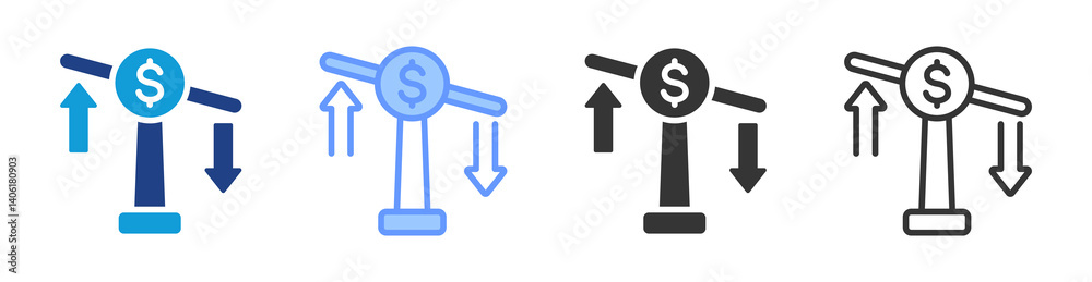 Poster Variable Cost icon set multiple style collection