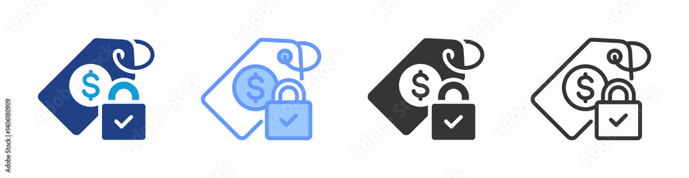 Poster Fixed Cost icon set multiple style collection