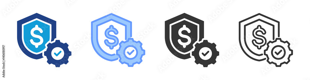Poster Solvency icon set multiple style collection