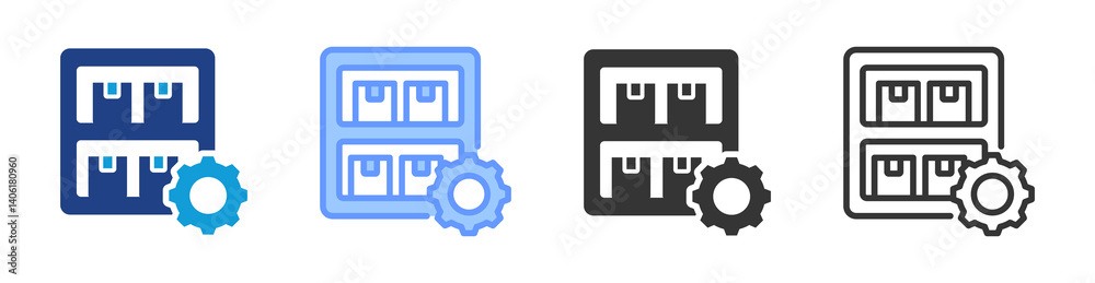 Aufkleber inventory icon set multiple style collection