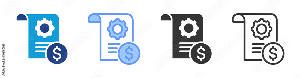 Poster Operating Expense icon set multiple style collection