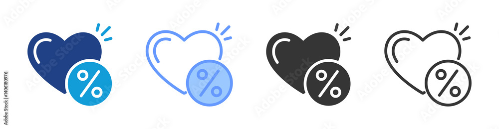 Poster Interest Rate icon set multiple style collection