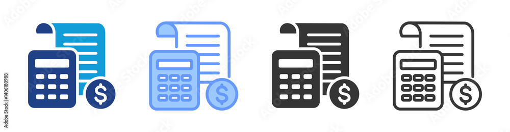 Poster Account Payable icon set multiple style collection