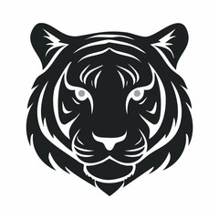 Obraz premium Tiger Logo - Minimalist Flat Simple Black Silhouette Logogram for Brand Identity 