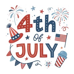 Obraz premium 4th july independence day wishing card