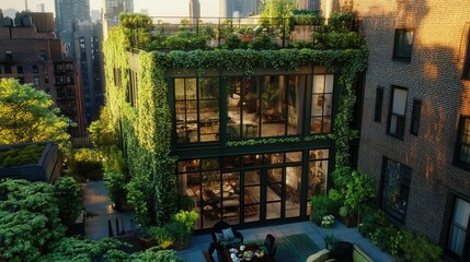 Fototapeta premium Urban Oasis: A Green Architectural Marvel in the City