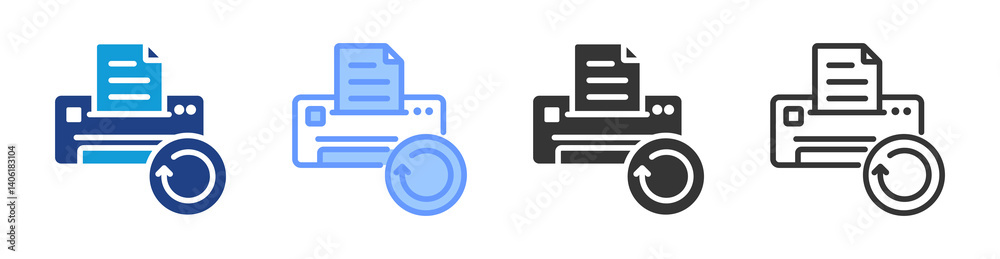Poster Reprint icon set multiple style collection