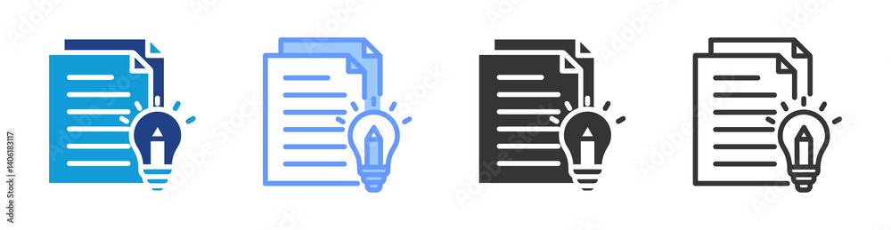 Poster illustration icon set multiple style collection