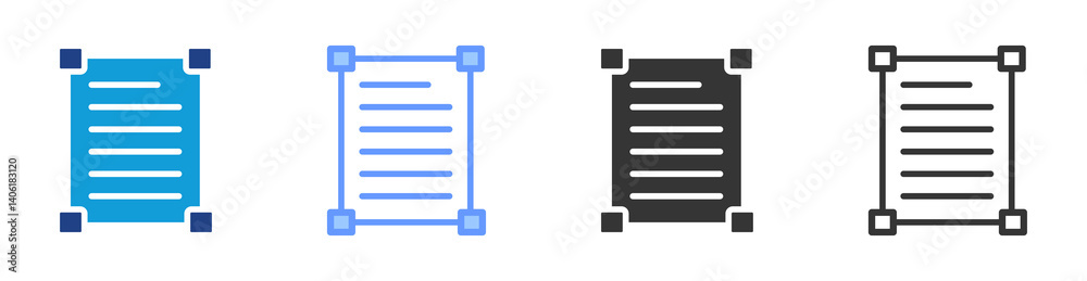 Poster Typography icon set multiple style collection