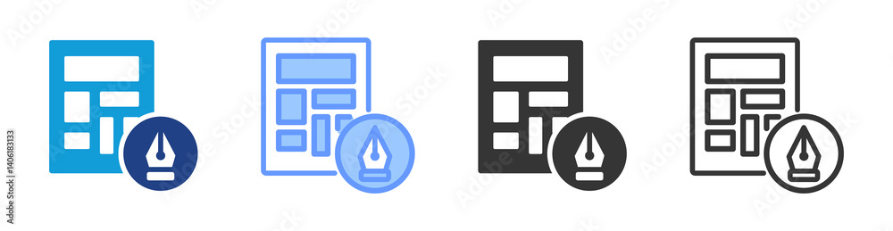 Aufkleber Layout icon set multiple style collection