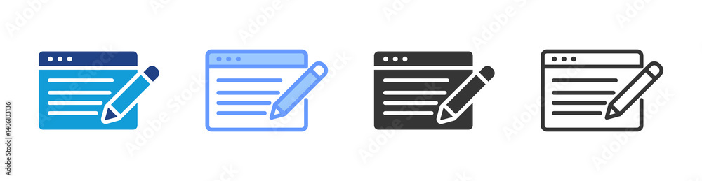 Poster Content icon set multiple style collection