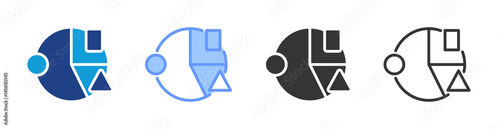 Aufkleber genre icon set multiple style collection