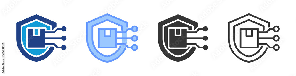 Aufkleber digital right icon set multiple style collection