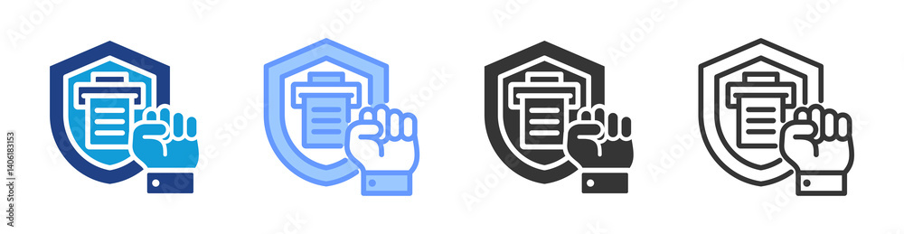 Aufkleber print right icon set multiple style collection