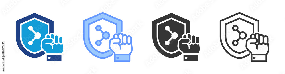 Poster Subsidiary Right icon set multiple style collection