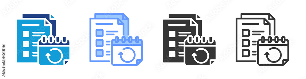 Poster Backlist icon set multiple style collection
